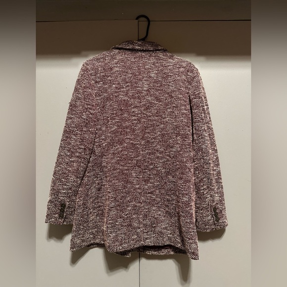 Talbots -  Deep Maroon & Cream Speckled Blazer (Size 10) - Picture 9 of 11